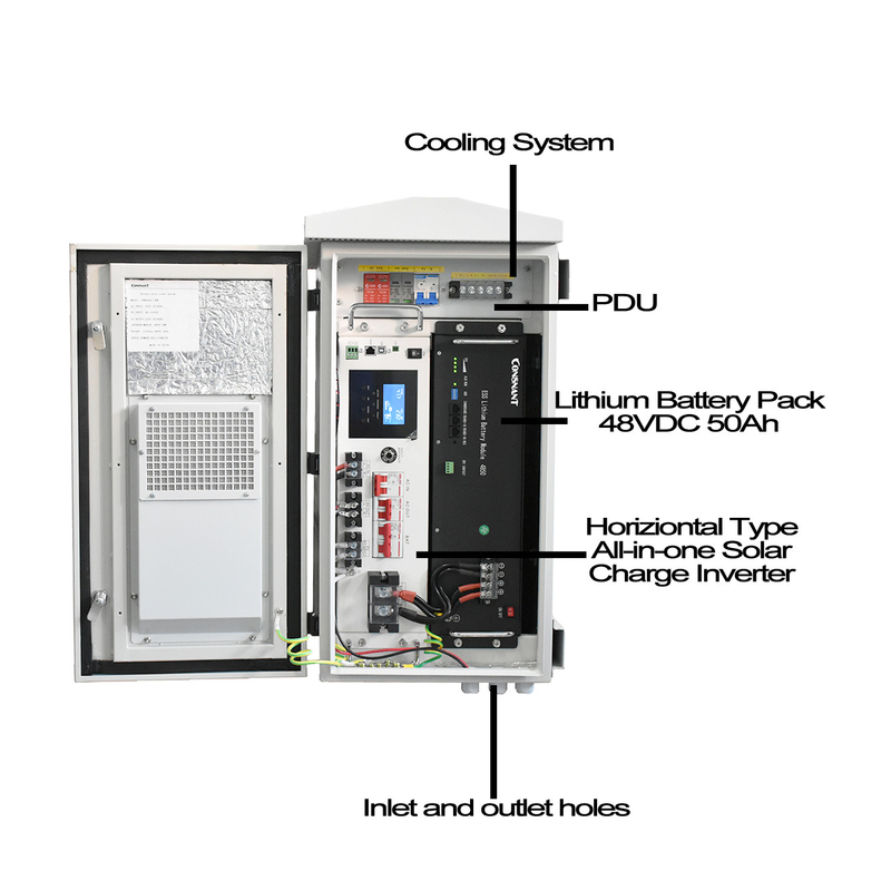 Kabinet IP55 Sistem UPS Luar Ruangan 5KW SPWM USB UPS Power Cabinet