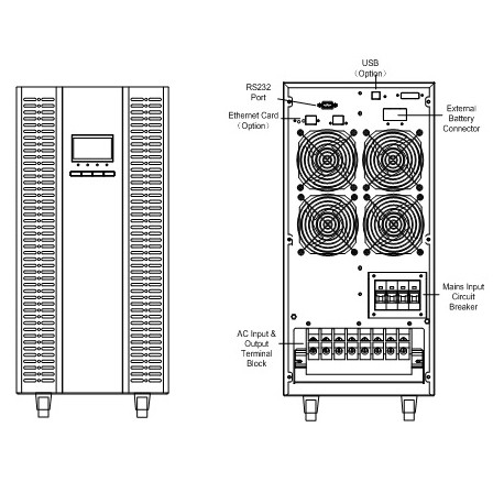 10-20KVA Sistem UPS Frekuensi Tinggi PFC DSP Dengan Gelombang Sinus Murni